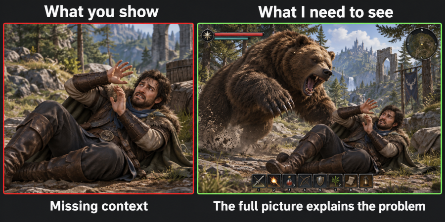 What you show compared with what I need to see